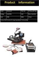 Haute qualité numérique Sublimation Combo multi-fonction presse à chaud Machine 8 en 1 Combo Machine impression tasse, assiette, T-shirt