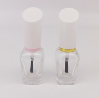 Bouteilles de vernis à ongles en verre vides personnalisées 10 ml, contenants transparents pour gel à ongles avec plusieurs styles de bouchons en plastique et pinceaux OEM/ODM