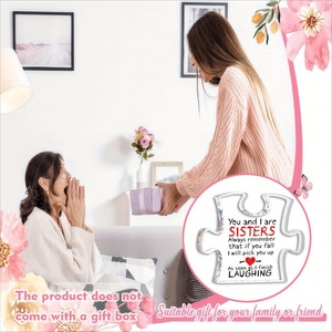 Diytree moda acrílico rompecabezas forma placa conmemorativa <span class=keywords><strong>hermana</strong></span> <span class=keywords><strong>cumpleaños</strong></span> o Navidad decoración regalo decoración personalizada - Product Image 5