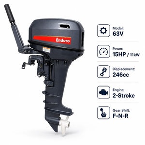 มอเตอร์เรือ 15 แรงม้า 2 จังหวะ แรงบิดสูง สำหรับหมู่บ้านชายฝั่ง ขายส่ง - Product Image 1