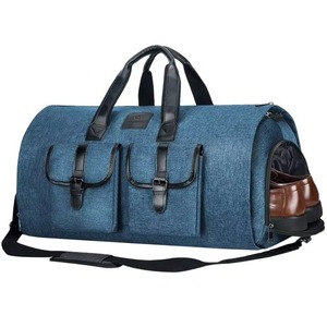 Bolsa de traje plegable para hombre de alta calidad con logotipo personalizado de fábrica BSCI, con compartimento para zapatos, convertible en bolsa de viaje para fin de semana. - Product Image 3