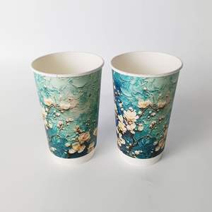 Vaso de Papel Personalizado con Logotipo para Bebidas Frías y Calientes, Vasos de Papel Seguros para Alimentos, Antiderrames, Agarre Cómodo - Product Image 3