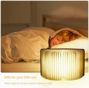 Lampe de chevet en forme de livre, mini lampe LED en papier kraft, rechargeable par USB, articles cadeaux, décoration de la maison - Product Image 2