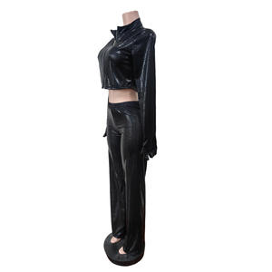 Set Wanita Terbaru Jaket Crop Patchwork Motif Ular Celana Panjang Set 2 Potong Y2K Seksi Klub Set Dua Potong Pakaian Wanita 2026 - Product Image 5