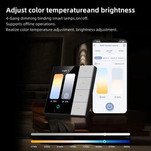 Tuya <span class=keywords><strong>Smart</strong></span> Life APP 3.5インチディスプレイ スイッチ Zigbee 4連ライト 調光パネル カーテンスイッチ 86mm - Product Image 5