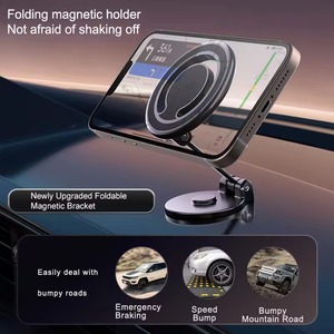 Nouvelle mise à jour : Support de téléphone magnétique pliable en alliage Msafe, rotation à 720°, support de tableau de bord pour voiture, adsorption puissante universelle - Product Image 5