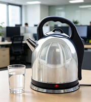 Bouilloire électrique sans fil rétro en acier inoxydable 4,0 L, ébullition rapide, arrêt automatique, protection anti-chauffe à sec pour la maison, le bureau et l'hôtel