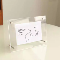 Support de bureau moderne personnalisé en acrylique transparent multifonctionnel pour photos et documents avec support à vis en métal
