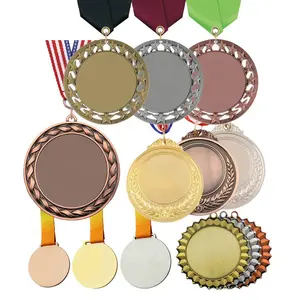 Medalla de premio de inserción en blanco de aleación de zinc personalizada Metal antiguo Latón Cobre Bronce Chapado para deporte