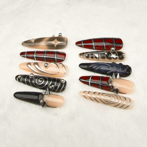 Nail art all'ingrosso-elementi circolari a forma di mandorla extra-lunga a forma di mandorla indossabile - Product Image 4