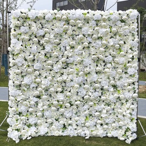 Decorative Wall Flower Wedding <b>Artificial</b> Silk Panel Backdrop Rose Flower Wall for Wedding Party Decoration - Product Image 1