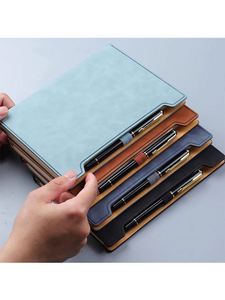 Customizable Logo 2025 New Model A5 Notebook Set Thickened B5 Business <b>Journal</b> Leather Hardcover Simple Office Diary for Office - Product Image 6