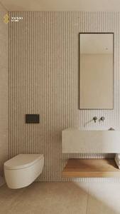 Carrelage en <span class=keywords><strong>travertin</strong></span> <span class=keywords><strong>beige</strong></span> cannelé moderne YUSHI, poli, imperméable, pour salle de bain, crédence de cuisine - Product Image 3