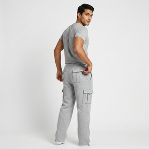 KIJM10 hommes grande taille entraînement Joggers personnalisé doux 4 poches plat tricoté GYM course décontracté mi respirant Cargo - Product Image 1