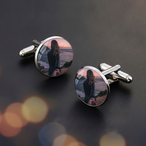 Gemelos personalizables con foto de retrato diario <span class=keywords><strong>para</strong></span> parejas, <span class=keywords><strong>sorpresas</strong></span> de cumpleaños, gemelos <span class=keywords><strong>para</strong></span> atuendo de negocios - Product Image 2