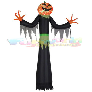 20ft Gemmry Yard Aiblown Pumpkin Head <strong>Grinch</strong> Blow Ups air Puppets Decorations Halloween Pumpkin Reaper <strong>Inflatable</strong> - Product Image 3