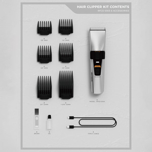 Cortadora de pelo eléctrica ajustable para hombre RFCD-5305 recargable con cuchilla de cerámica y accesorios para uso doméstico - Product Image 1