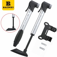 Pompe à vélo portable BAIMEI, légère, durable, mini, en alliage d'aluminium, pression maximale de 120 PSI, accessoires de vélo écologiques