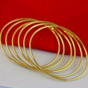 Bán Buôn Của Phụ Nữ 24K Vàng Vàng Đầy Cổ Điển Mỏng Bangle Đơn Giản Phong Cách Dây Vòng Đeo Tay 60Mm/62Mm/65Mm Thời Trang - Product Image 5