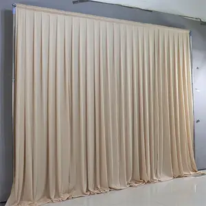Cortinas de satén de seda baratas telón de fondo para fiesta de boda soporte de cortina de tubo telón de fondo cortinas fondo de fotografía