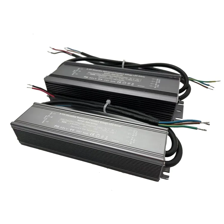 200W tahan air 0-10v Dimmable LED 12V Dimmable Driver LED Power Supply elektronik IP67 24v Transformer Led driver