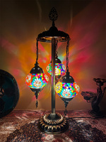 Lampe de table en mosaïque turque E14 fabriquée à la main en verre de fer Offre Spéciale pour la décoration de la maison