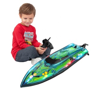 Barco RC Grande 1:36 de Alta Velocidad 25KM/H con Control Remoto, Barco de Juguete Transparente con Luces para Niños y Adultos - Product Image 1