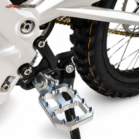 JFGRACING Repose-pieds larges en alliage d'aluminium CNC pour moto, bleu brûlé, antidérapants, pour Surron Light Bee E-bike