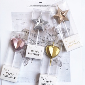 Candela per Torta 3D a Forma di Pentagramma per Natale, <span class=keywords><strong>Halloween</strong></span> e Compleanno con Decorazione a Cuore e Stella in Paraffina per Feste - Product Image 5
