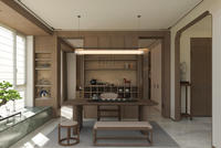 Meuble Bar en Chêne Sur Mesure, Réglable et Durable, pour Villa de Luxe, Appartement Moderne, Service de Dessin Technique Professionnel, Vente Directe Usine