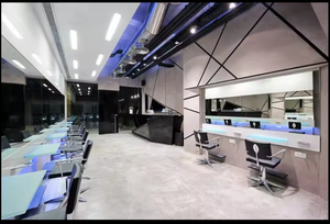 Salon kecantikan kelas atas menampilkan tampilan salon rambut desain interior dengan cermin unik dibuat di Tiongkok