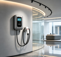 Borne de recharge murale intelligente pour véhicules électriques 22 kW Type 2 32A 3 phases DLB IP55 CE OEM pour la recharge à domicile et commerciale