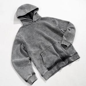 Sweat-shirt à capuche unisexe surdimensionné en coton lourd délavé à l'acide, noir, taille XL, logo de designer personnalisé, en vrac, vintage, ample, uni - Product Image 4