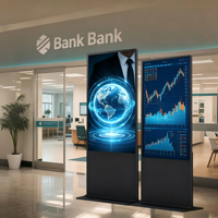 Écran LED couleur intérieur, moniteur LCD, lecteur de kiosque publicitaire, panneau d'affichage numérique sur pied, graphiques et animations