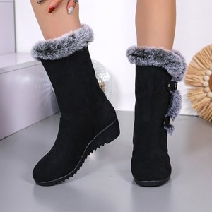 Venta al por mayor de suela gruesa de piel sintética <span class=keywords><strong>niñas</strong></span> <span class=keywords><strong>botas</strong></span> de invierno antideslizante forro felpa cálido mujeres moda <span class=keywords><strong>botas</strong></span> de nieve - Product Image 6