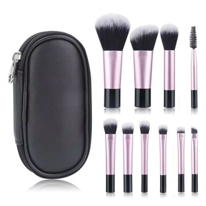 ชุดแปรงแต่งหน้ามินิสังเคราะห์สีชมพูสุดหรูสำหรับผู้หญิง ขายส่งระดับมืออาชีพ ขายดี พร้อมรับผลิตแบรนด์ส่วนตัว - Product Image 3