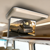 Moniteur TV de voiture motorisé Android 21,5 pouces pour montage au plafond, écran rabattable Full HD pour bus, camping-car et divertissement en camping-car