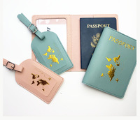 Nueva Etiqueta de equipaje de viaje Nombre ID Etiqueta de equipaje de cuero personalizada Premium personalizada con mapa de impresión dorada