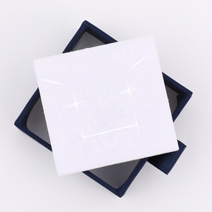 Custom Logo Navy Blue Sliding Jewelry Drawer <b>Box</b> Cardboard Packaging for Necklace <b>Earrings</b> Ring <b>Gift</b> <b>Box</b> 6x6cm - Product Image 4