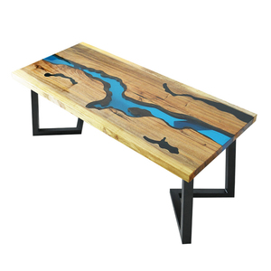 High Quality Solid Wood Crystal <strong>Clear</strong> <strong>Table</strong> Top Epoxy Resin Dining <strong>Table</strong> - Product Image 2