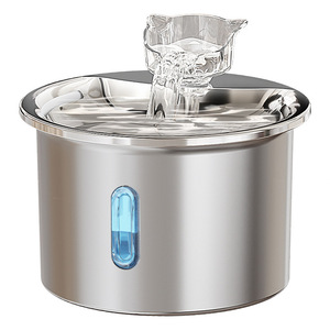 Fontaine à eau pour animaux de compagnie en acier inoxydable, circulation automatique, 650g, détachable, pour chats et chiens, avec niveau d'eau visible - Product Image 2