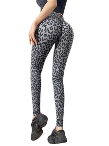 Guangzhou Auyan 's High-waisted Online Celebrity Leopard Print Peach Hip Lift Fitness Pantalones Medias Leggings - Product Image 3