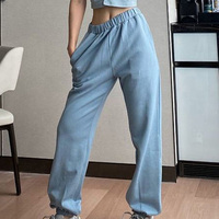 Nouvel Arrivage Pantalon de jogging décontracté pour femme, taille mi-haute, élastique, respirant, coupe large, pour l'été et la détente