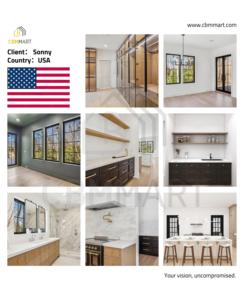 CBMmart Custom Luxury American <strong>Slim</strong> Shaker Style Laminate Faucet Full Modular <strong>Cabinets</strong> Solid Wood Kitchen <strong>Cabinet</strong> Set - Product Image 4