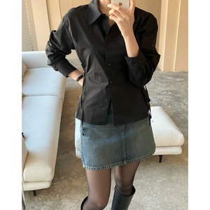 Chemise pour femmes, style ou logo personnalisé, ODM, <span class=keywords><strong>chic</strong></span> coréen, décontractée, printemps, chemisier, taille cintrée, <span class=keywords><strong>haut</strong></span> pour femmes - Product Image 4