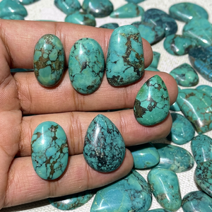 Cabujones de Turquesa Tibetana de Alta Calidad al por Mayor, Piedras Preciosas Naturales para la Fabricación de Joyería, Anillos y Colgantes de Plata y Latón, Provenientes del Tíbet - Product Image 2