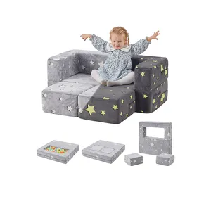 Детский игровой диван, светящийся в темноте, модульный диван для малышей, складной детский раскладной игровой пенопласт и напольная подушка