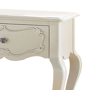 Pearl White 1-<b>Drawer</b> Nightstand With Shelf <b>Storage</b> <b>Drawer</b> Bedroom Furniture - Product Image 5