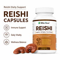 Fabricant de compléments alimentaires à base de champignons Reishi en marque privée, formule personnalisée, OEM, ODM, vente en gros directe d'usine, emballage personnalisé, capsules