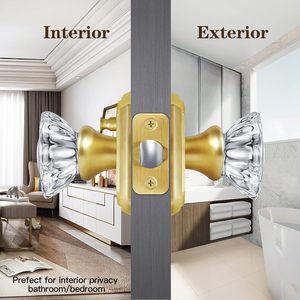 <span class=keywords><strong>Pomo</strong></span> de <span class=keywords><strong>Puerta</strong></span> Interior de Alta Calidad en Latón Satinado, con Cerradura, para Baño o Dormitorio, Estilo Tradicional, en Color Dorado - Product Image 4